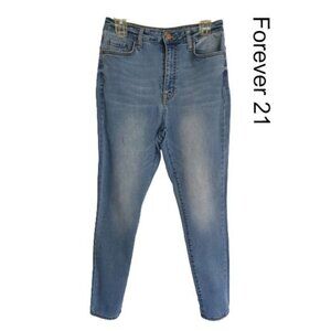 Forever 21 Womens Jeans 29" High-Rise Stretch Distressed Curvy Perfect Fit Denim